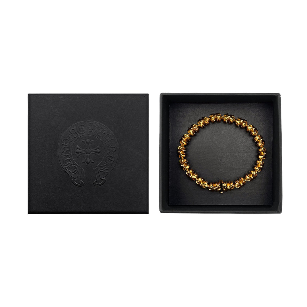 Chrome Hearts 22K Gold Tiny Plus Cross ID Bracelet - SHENGLI ROAD MARKET