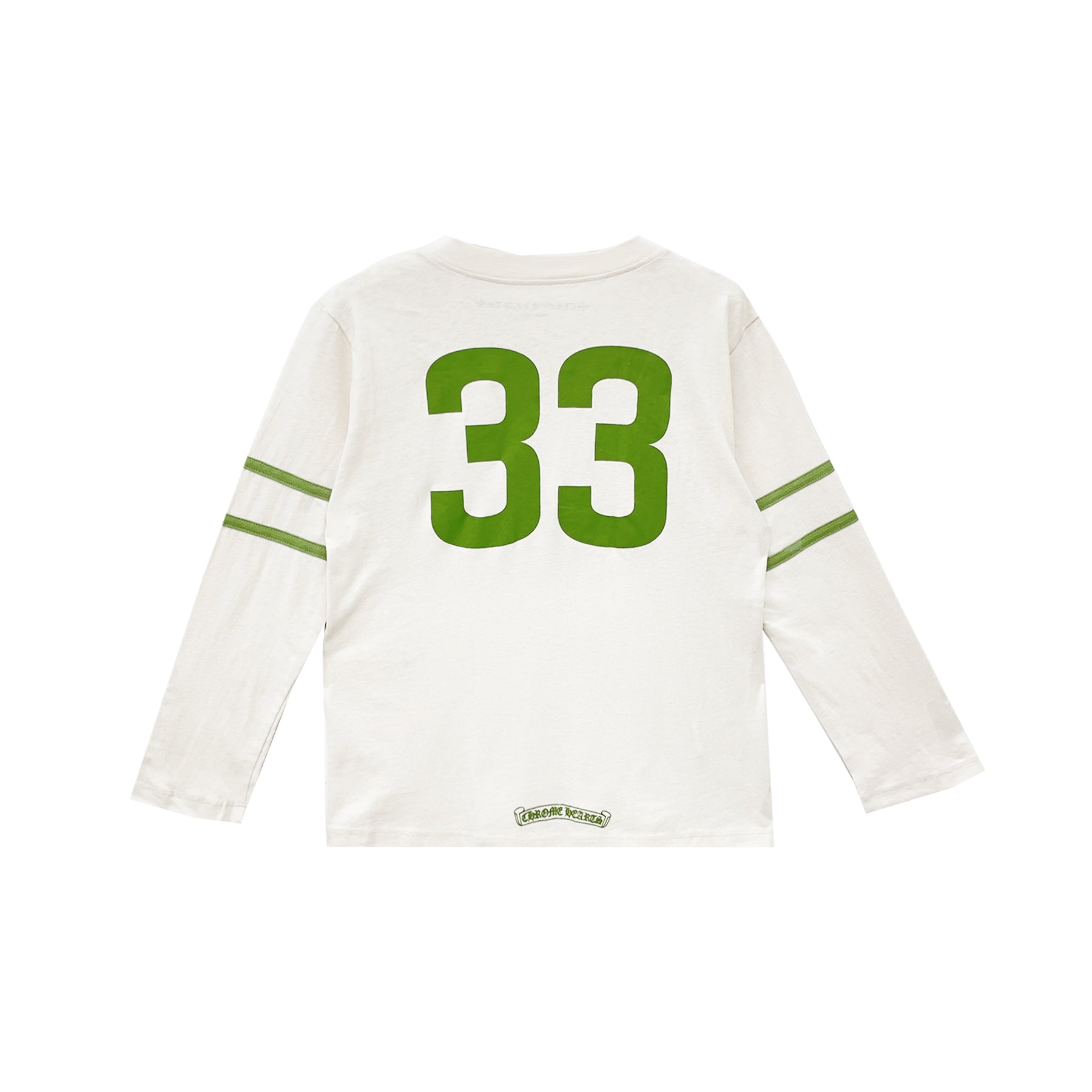 Chrome Hearts 長袖シャツ ホワイト/ライムグリーン　S Chrome Hearts 33 Horseshoe Logo White Long Sleeve Tee - SRM