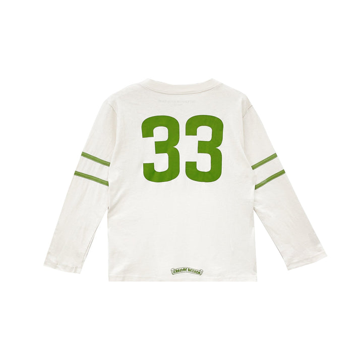 Chrome Hearts 33 Horseshoe Logo White Long Sleeve Tee - SHENGLI ROAD MARKET