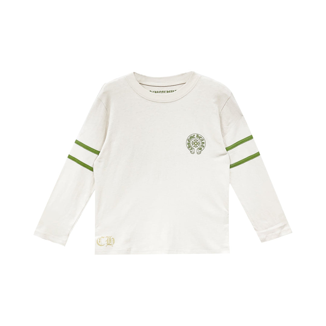 Chrome Hearts 33 Horseshoe Logo White Long Sleeve Tee - SHENGLI ROAD MARKET