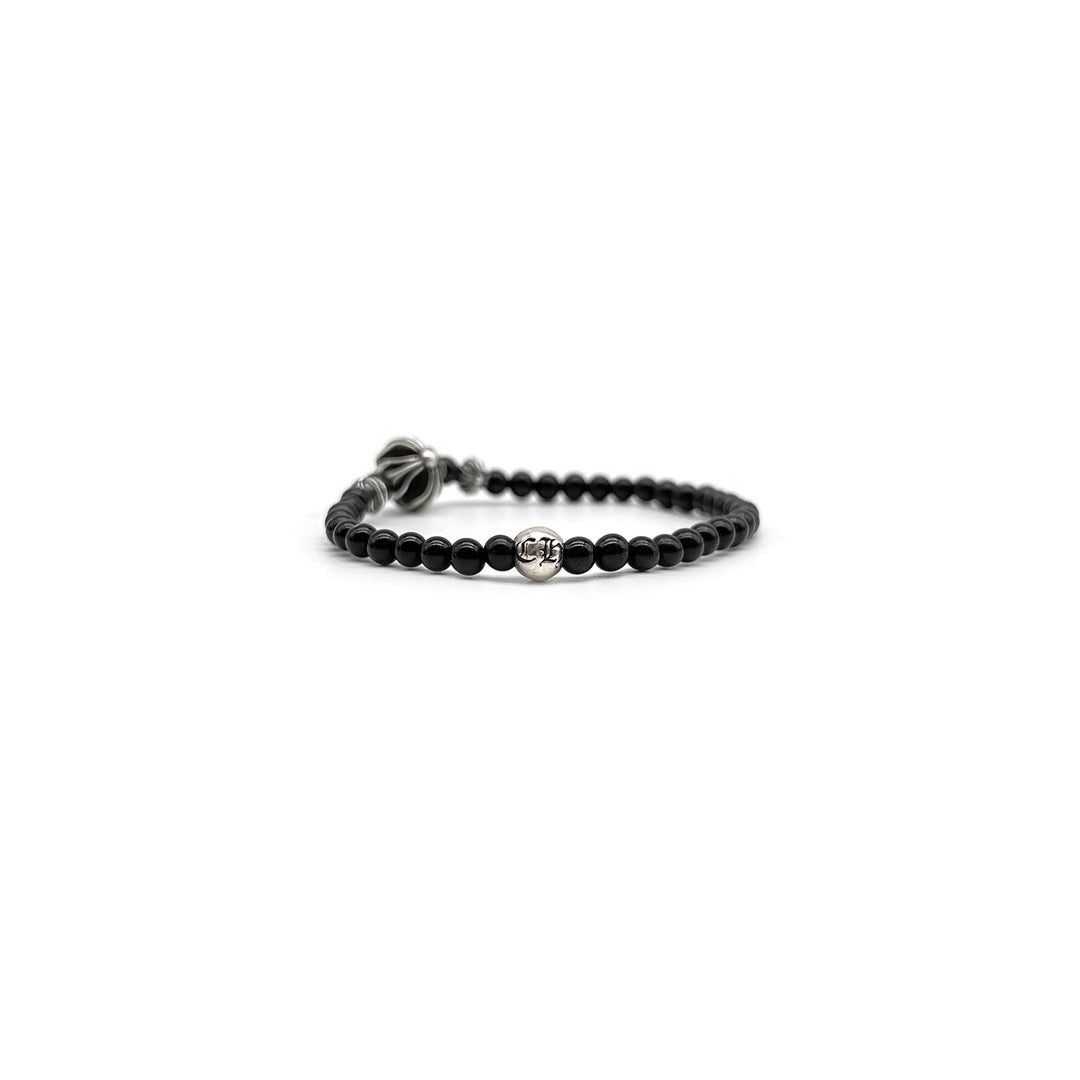 Chrome Hearts 4mm Black 4 Silver Beaded Bracelet - SHENGLI ROAD MARKET
