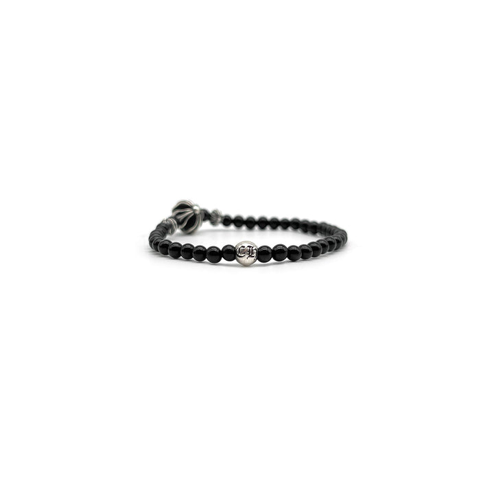 Chrome Hearts 4mm Black 4 Silver Beaded Bracelet - SHENGLI ROAD MARKET