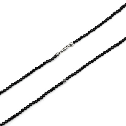 Chrome Hearts 4mm Obsidian 8 Silver Necklace - SHENGLI ROAD MARKET