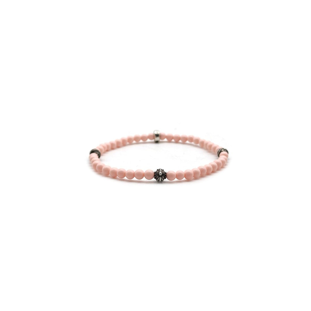 Chrome Hearts 4mm Pink 4 Silver Beaded Bracelet - SHENGLI ROAD MARKET