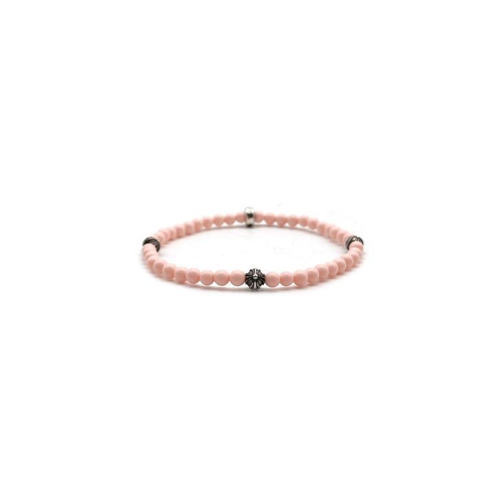 Chrome Hearts 4mm Pink 4 Silver Beaded Bracelet - SHENGLI ROAD MARKET