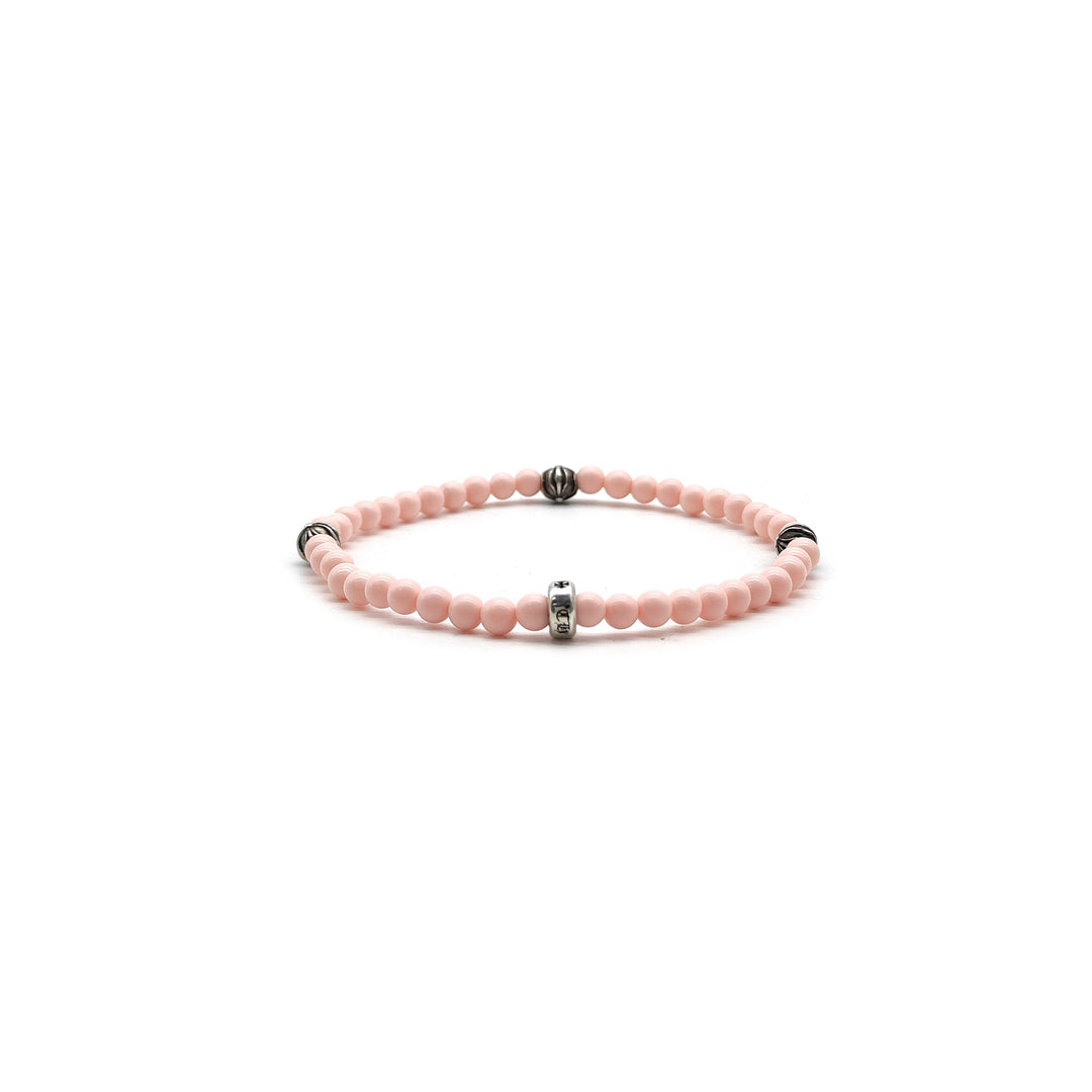 Chrome Hearts 4mm Pink Silver Ball Beaded Bracelet - SHENGLI ROAD MARKET