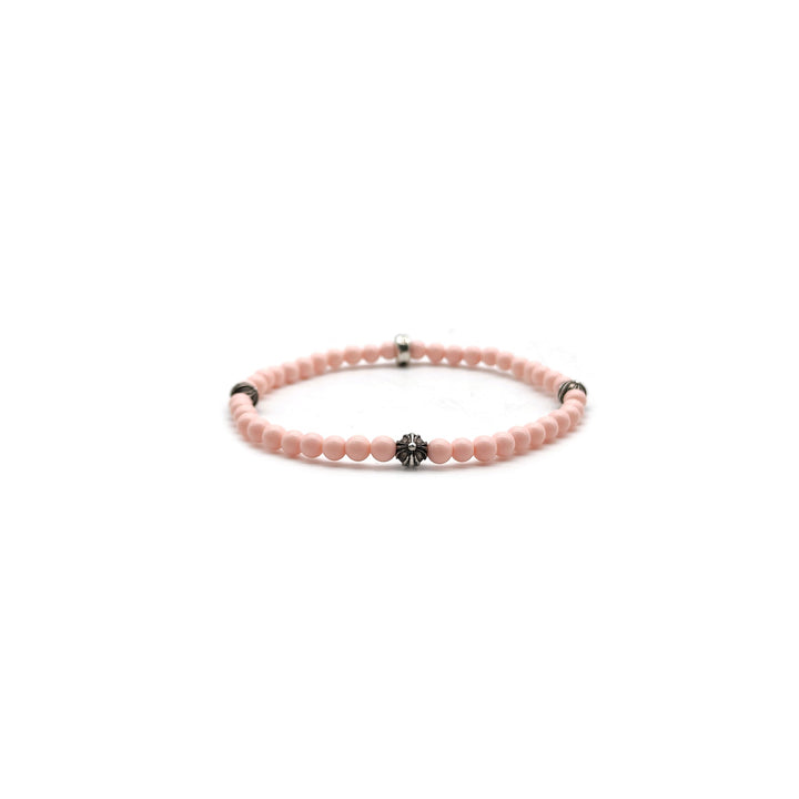 Chrome Hearts 4mm Pink Silver Ball Beaded Bracelet - SHENGLI ROAD MARKET