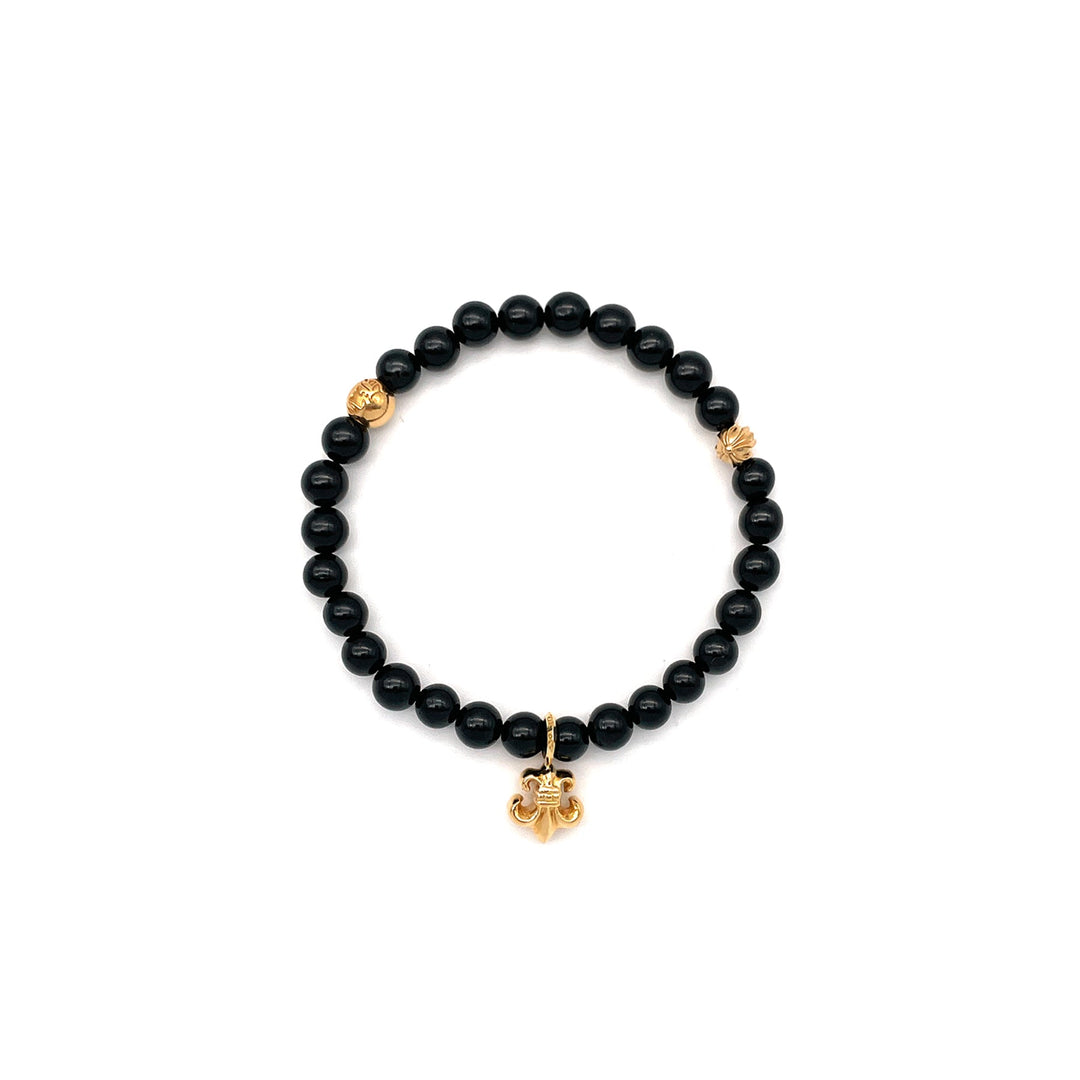 Chrome Hearts 6mm 22K Gold BS Fleur Beaded Bracelet - SHENGLI ROAD MARKET