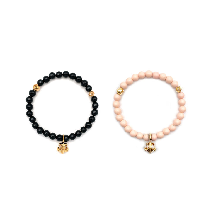 Chrome Hearts 6mm 22K Gold BS Fleur Beaded Bracelet - SHENGLI ROAD MARKET