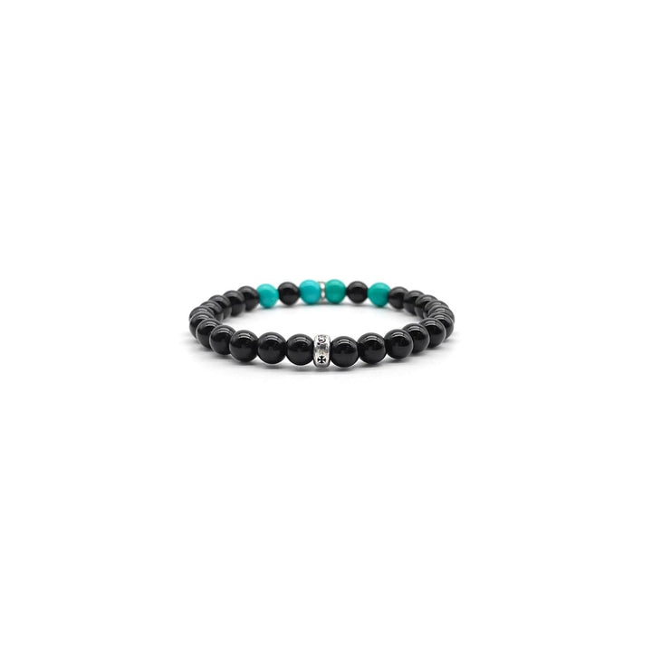 Chrome Hearts 6mm Black And Green Bead Cross Bracelet - SHENGLI ROAD MARKET