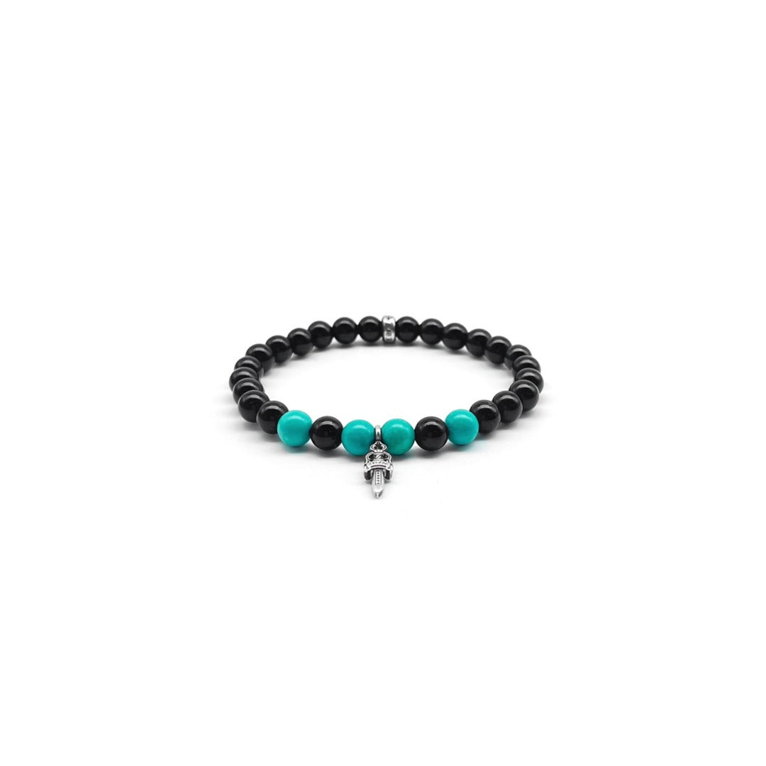 Chrome Hearts 6mm Black&Green Bead Dagger Bracelet - SHENGLI ROAD MARKET