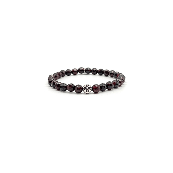 Chrome Hearts 6mm Garnet 2 Silver Beaded Bracelet - SHENGLI ROAD MARKET