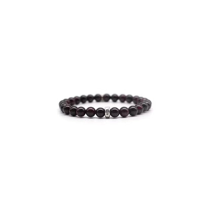 Chrome Hearts 6mm Garnet 2 Silver Beaded Dagger Bracelet - SHENGLI ROAD MARKET