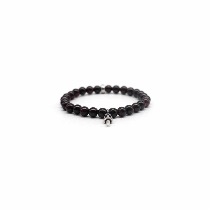 Chrome Hearts 6mm Garnet 2 Silver Dagger Beaded Bracelet - SHENGLI ROAD MARKET