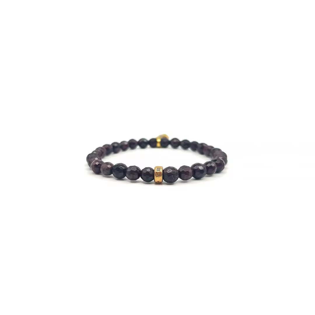 Chrome Hearts 6mm Garnet 22K Gold Pink Diamond Babyfat Beaded Bracelet - SHENGLI ROAD MARKET