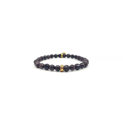 Chrome Hearts 6mm Garnet 22K Gold Pink Diamond Babyfat Beaded Bracelet - SHENGLI ROAD MARKET