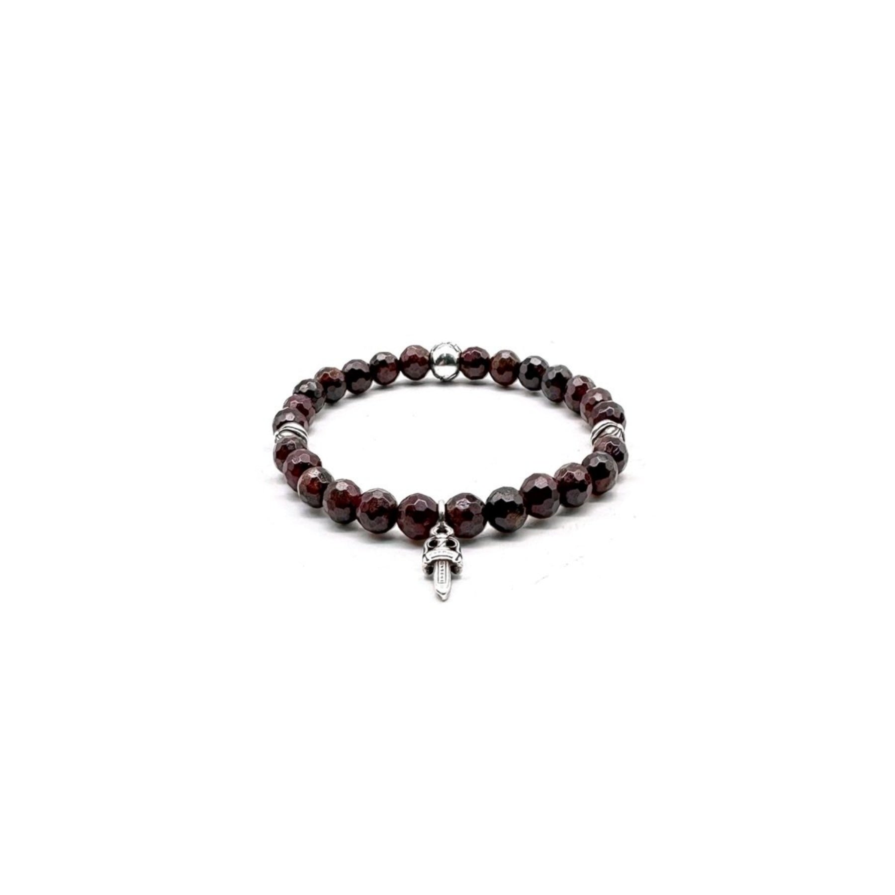 Chrome Hearts 6mm Garnet 4 Silver Beaded Bracelet - SRM – SHENGLI