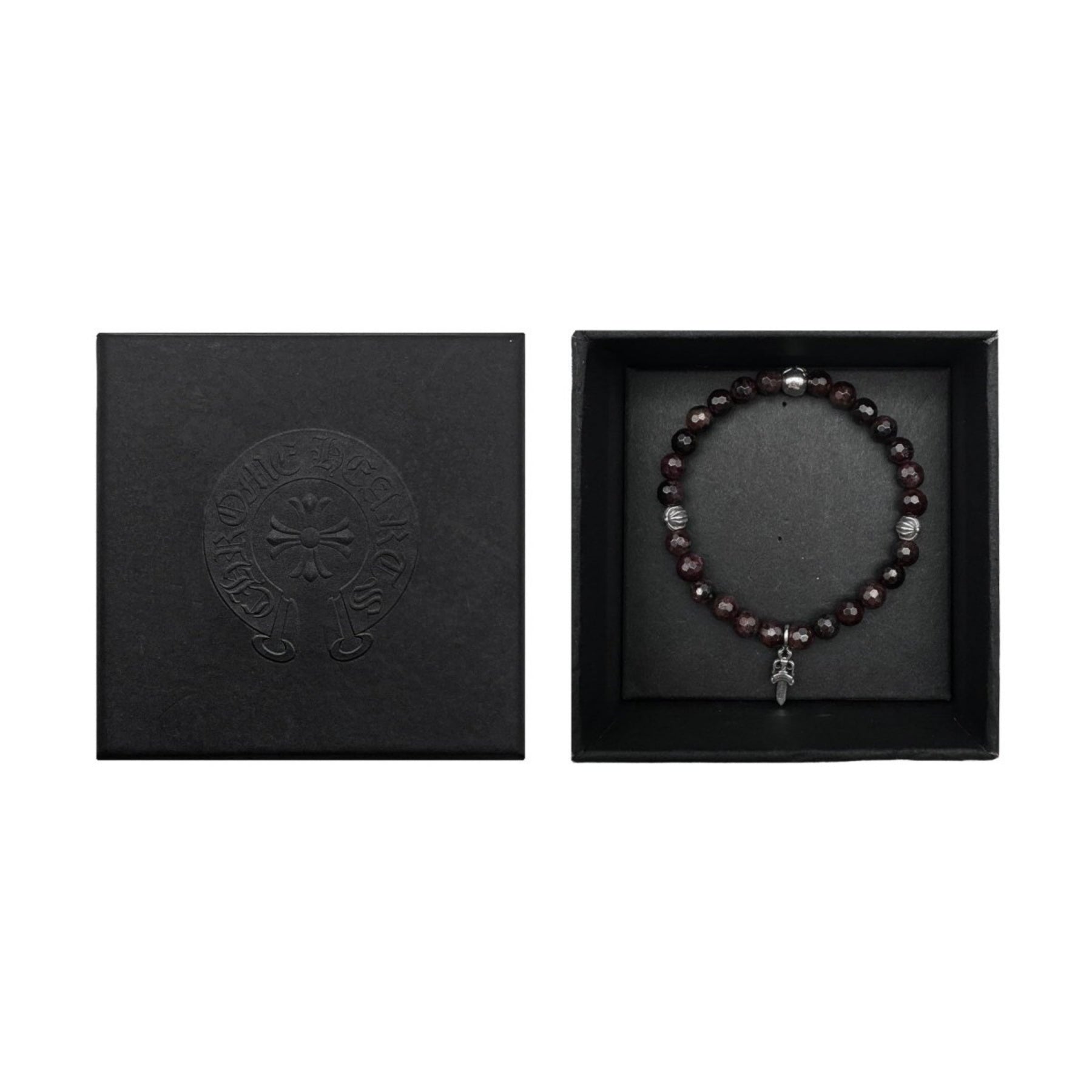 Chrome Hearts 6mm Garnet 4 Silver Beaded Bracelet - SRM – SHENGLI