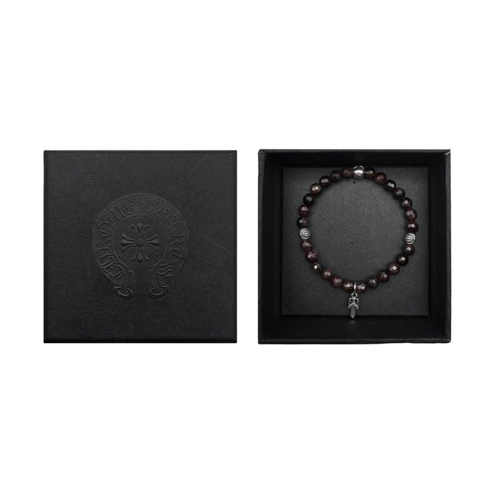 Chrome Hearts 6mm Garnet 4 Silver Beaded Bracelet - SHENGLI ROAD MARKET