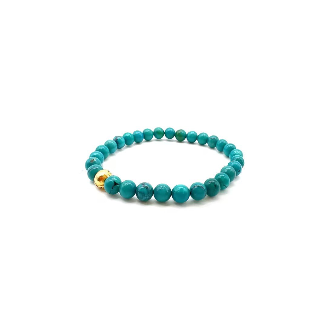 Chrome Hearts 6mm Green Single 22K Gold Beaded Bracelet - SHENGLI ROAD MARKET