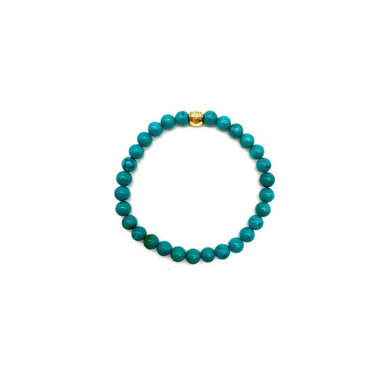 Chrome Hearts 6mm Green Single 22K Gold Beaded Bracelet - SHENGLI ROAD MARKET