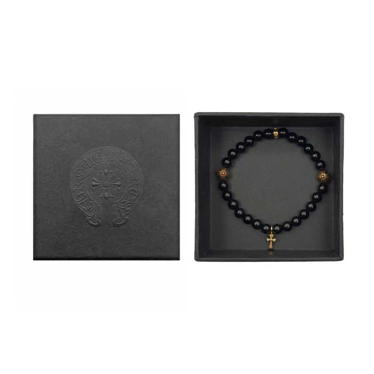 Chrome Hearts 6mm 22K Gold Cross Beaded Bracelet - SRM – SHENGLI