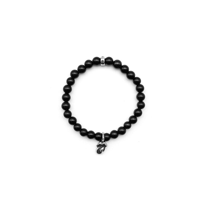 Chrome Hearts 6mm Obsidian Silver Tongue Beaded Bracelet - SHENGLI ROAD MARKET