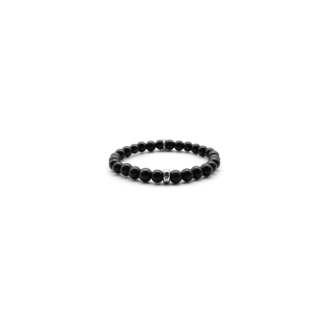 Chrome Hearts 6mm Obsidian Silver Tongue Beaded Bracelet - SHENGLI ROAD MARKET