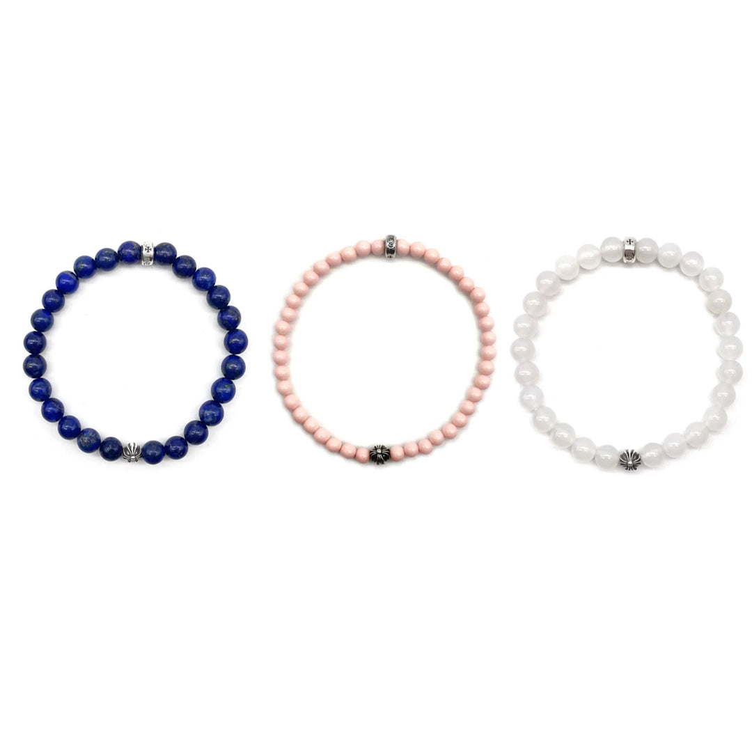 Chrome Hearts 6mm Silver Cross Bead Bracelet - SHENGLI ROAD MARKET