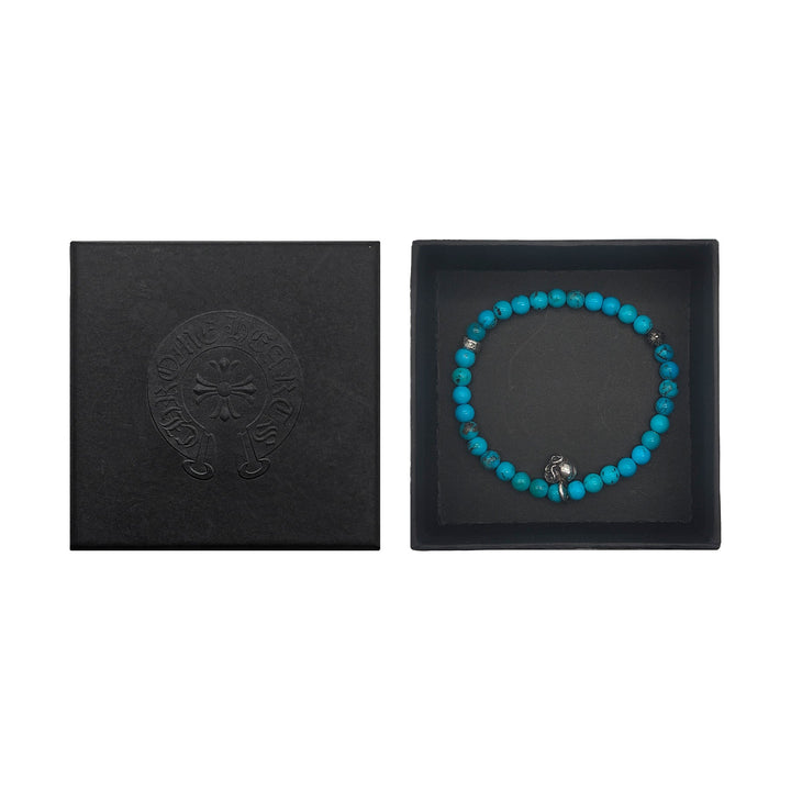 Chrome Hearts 6mm Turquoise 3 Silver Beaded Bracelet - SHENGLI ROAD MARKET