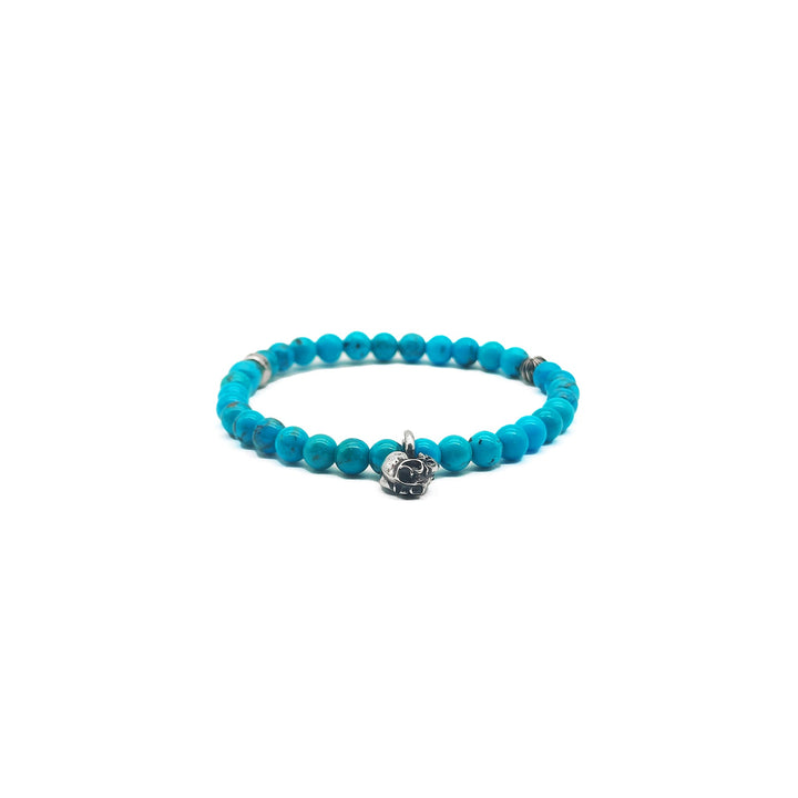 Chrome Hearts 6mm Turquoise 3 Silver Beaded Bracelet - SHENGLI ROAD MARKET