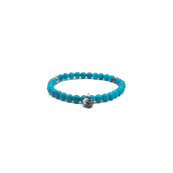 Chrome Hearts 6mm Turquoise 3 Silver Beaded Bracelet - SHENGLI ROAD MARKET