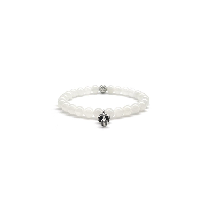 Chrome Hearts 6mm White 2 Silver Beaded Bracelet - SHENGLI ROAD MARKET