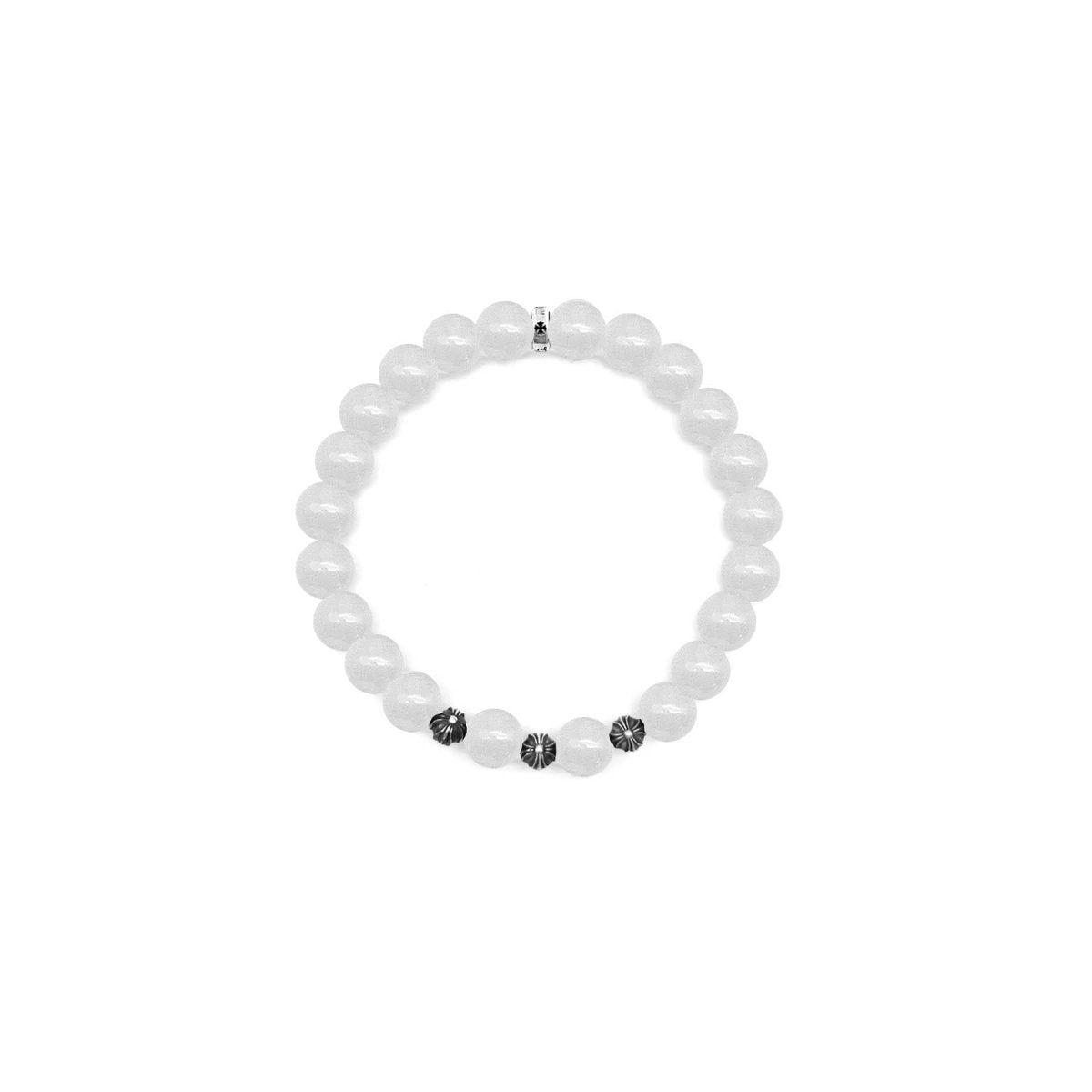 Chrome Hearts 8mm Agate 4 Silver Bracelet - SHENGLI ROAD MARKET