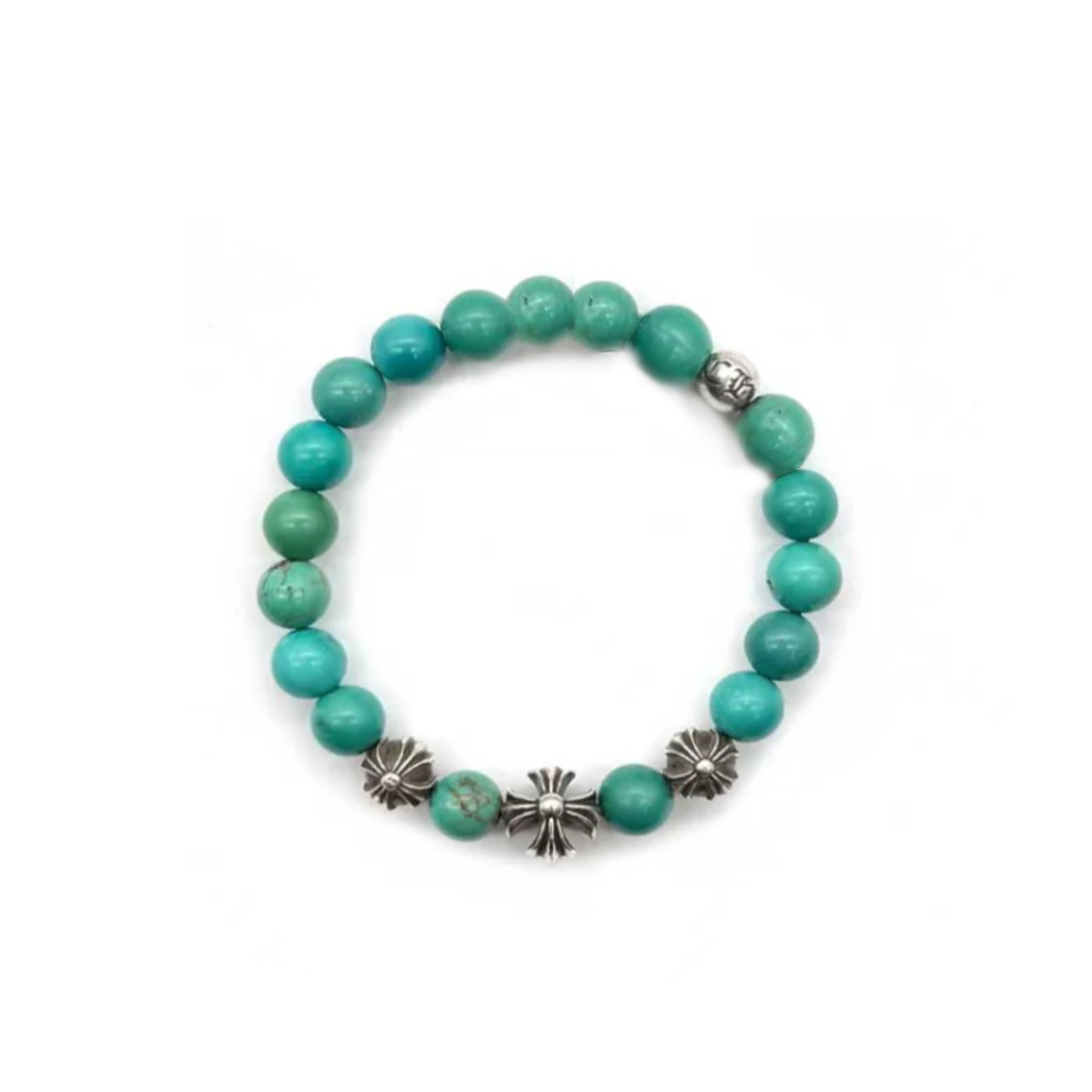 Chrome Hearts 8mm Beaded 4 Silver Bracelet - SRM – SHENGLI ROAD MARKET