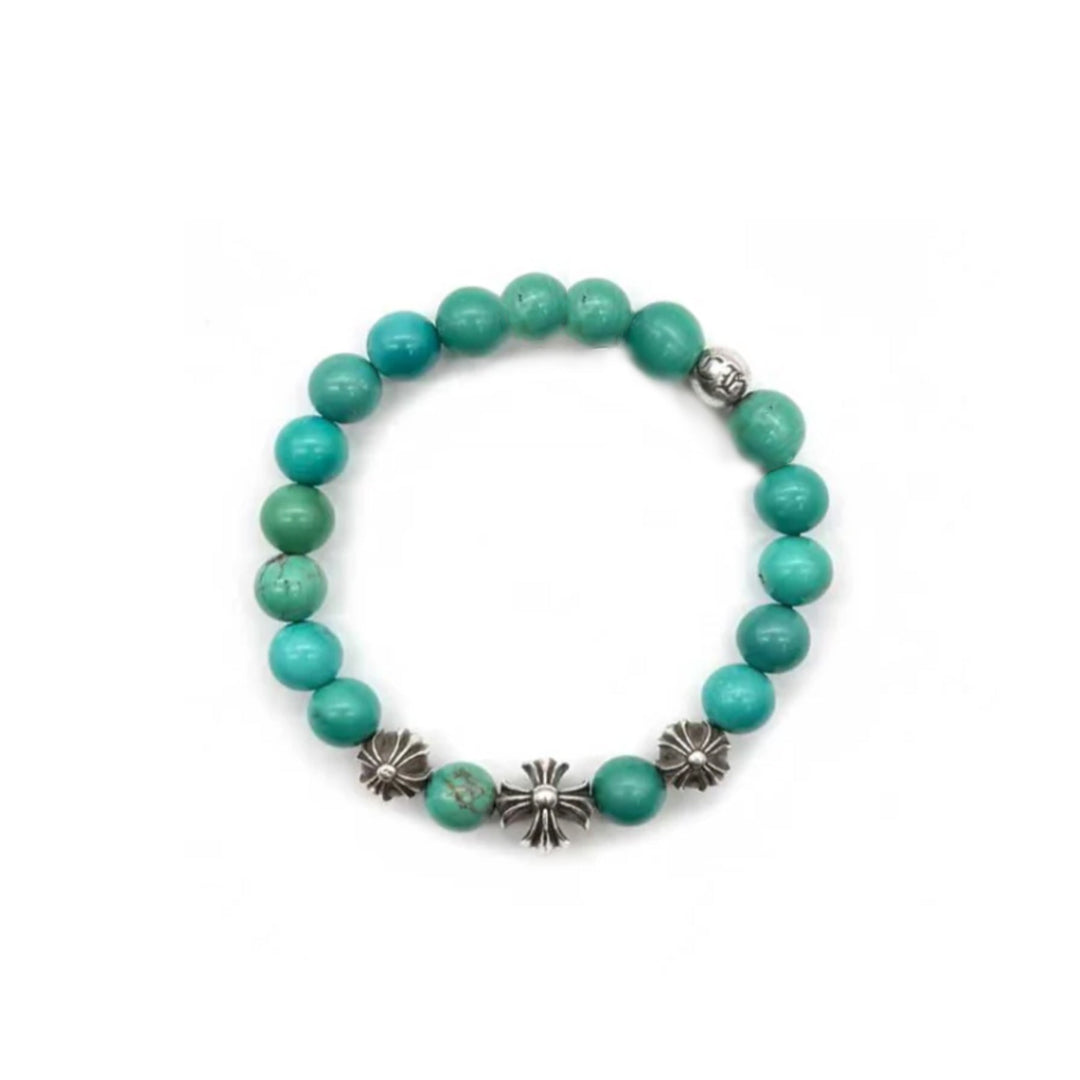 Chrome Hearts 8mm Beaded 4 Silver Bracelet - SHENGLI ROAD MARKET