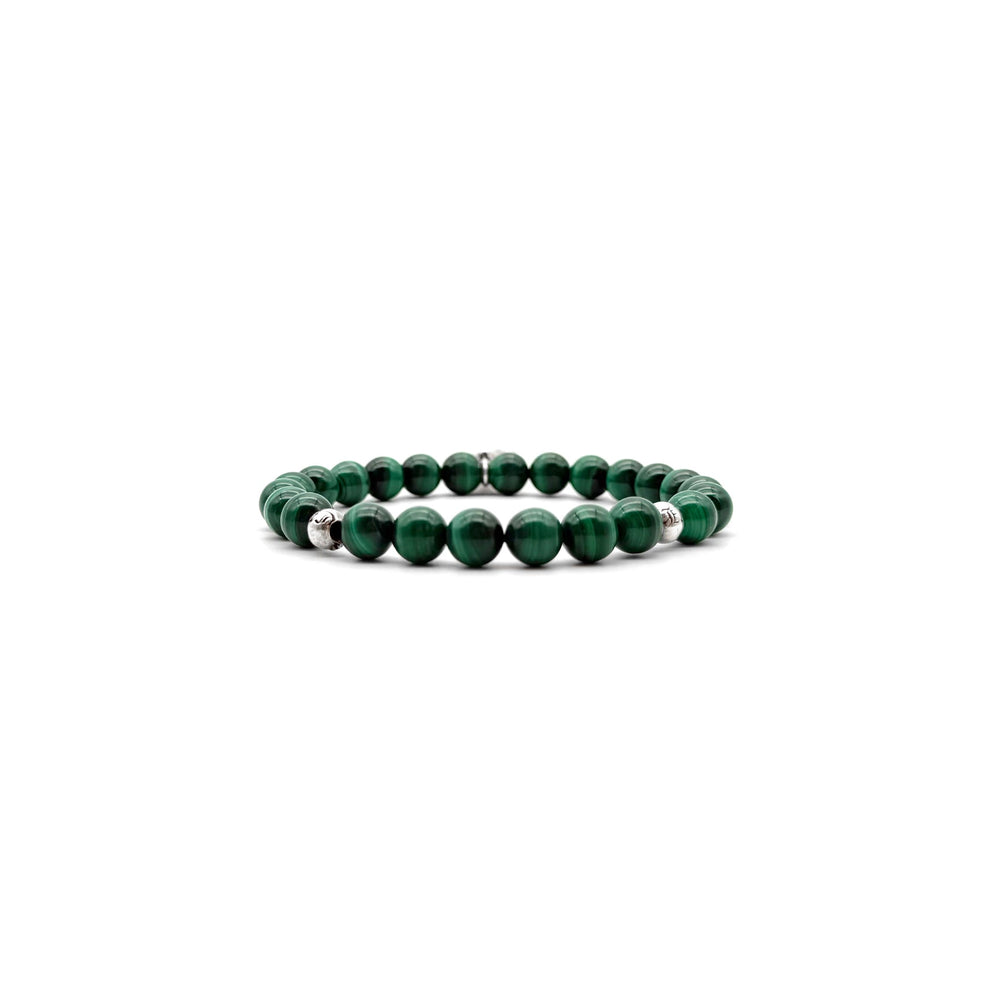 Chrome Hearts 8mm Malachite Grand Cross Pendant Bracelet - SHENGLI ROAD MARKET