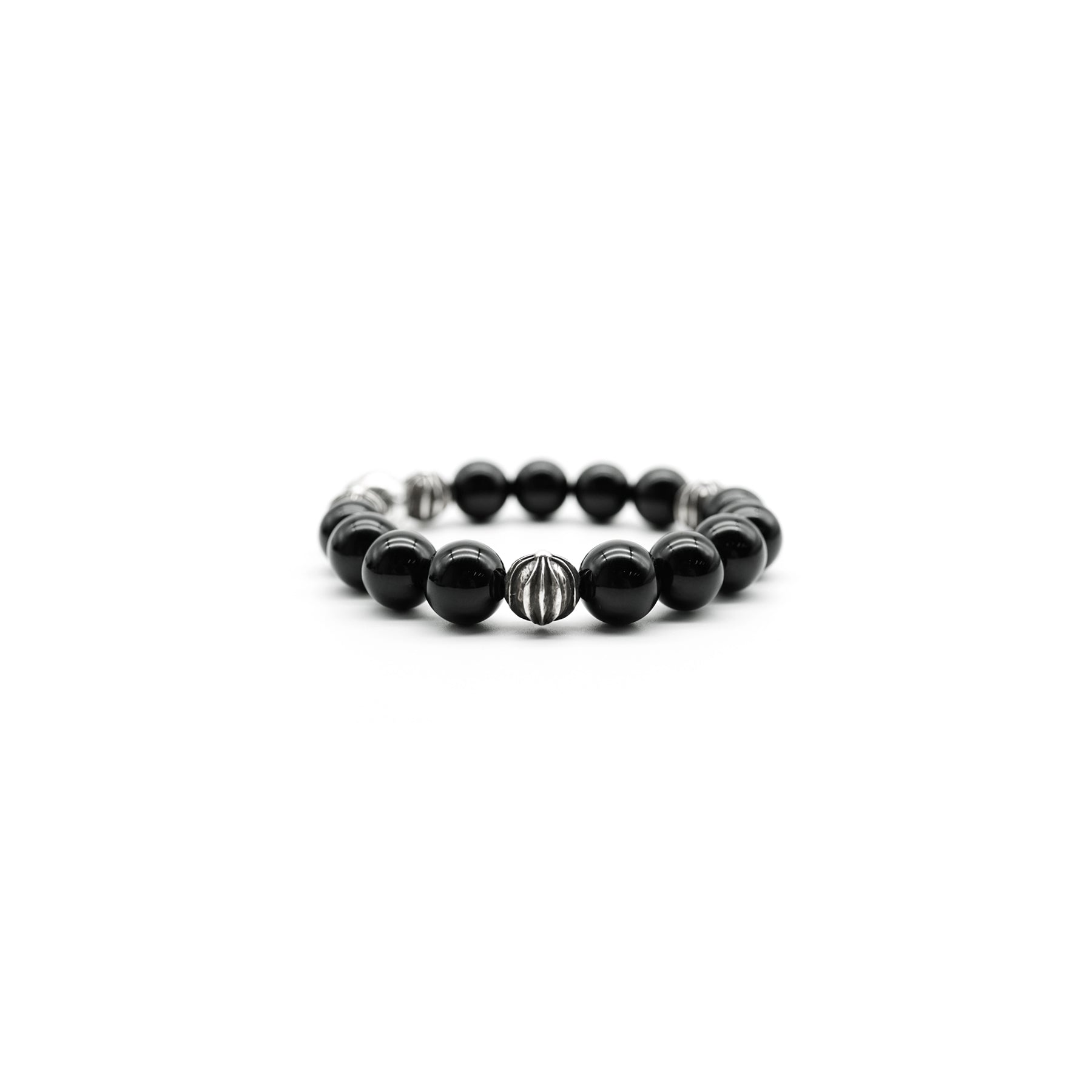Chrome Hearts 8mm Obsidian 5 Silver Bracelet - SRM – SHENGLI ROAD