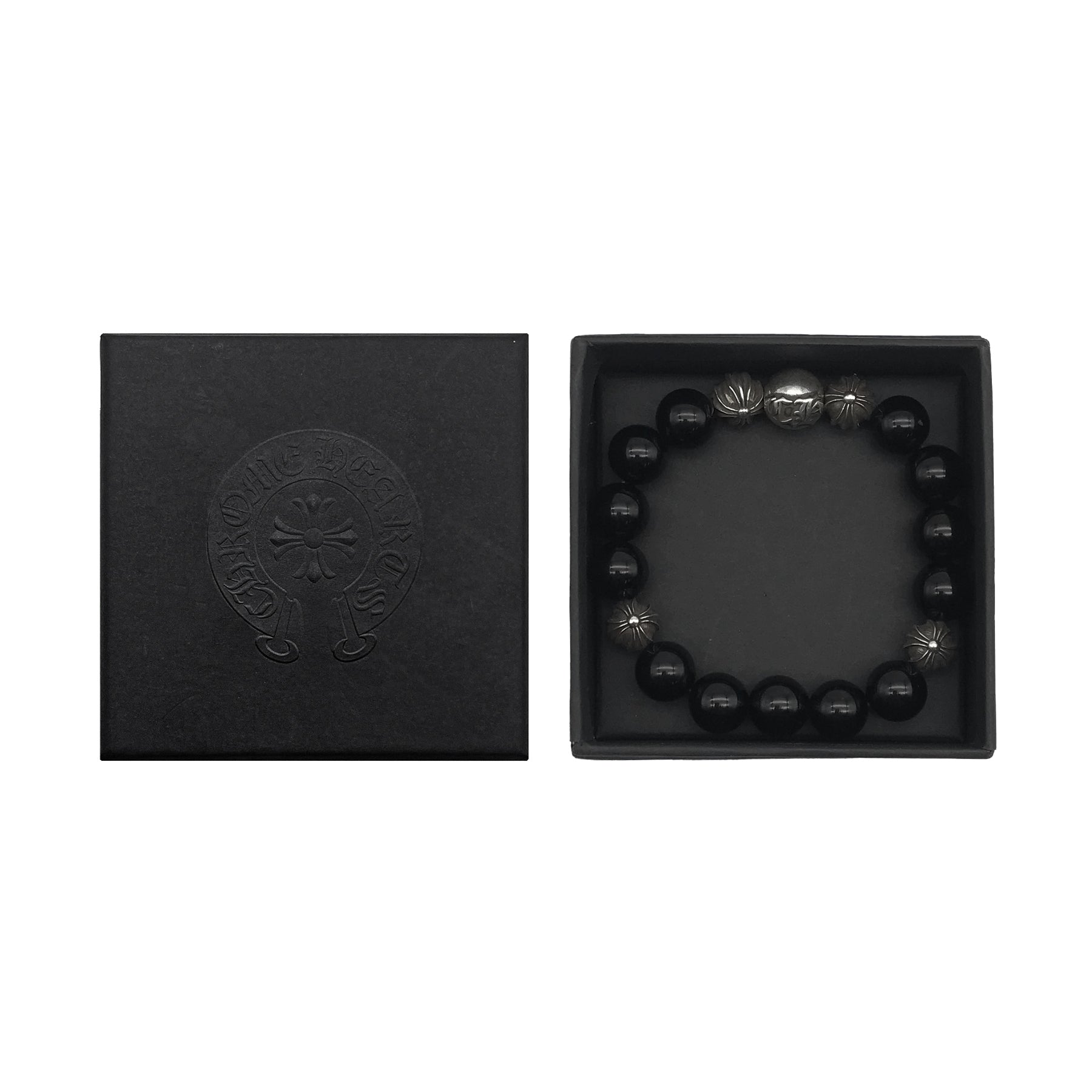 Chrome Hearts 8mm Obsidian 5 Silver Bracelet - SRM – SHENGLI ROAD