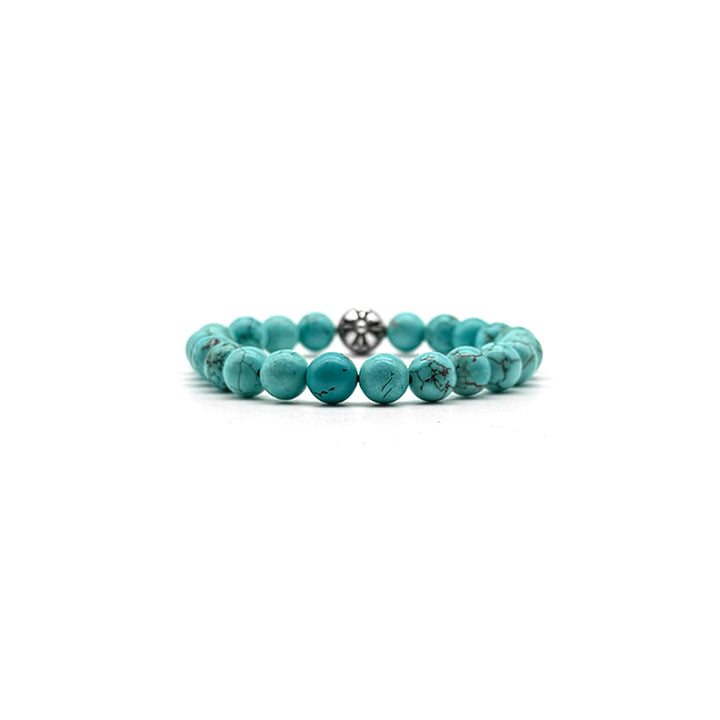 Chrome Hearts 8mm Single Silver Turquoise Cross Bracelet - SHENGLI ROAD MARKET