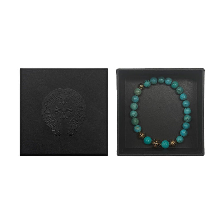 Chrome Hearts 8mm Turquoise 22K Gold Plus Beaded Bracelet - SHENGLI ROAD MARKET