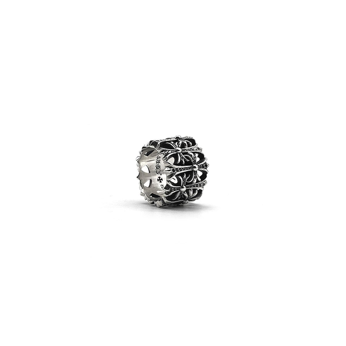 Chrome Hearts 925 Silver Black Diamond Cemetery Cross Ring - SHENGLI ROAD MARKET