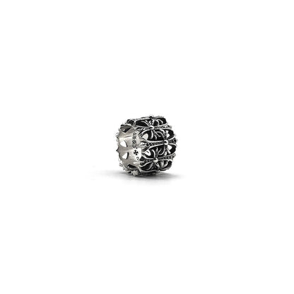 Chrome Hearts 925 Silver Black Diamond Cemetery Cross Ring - SHENGLI ROAD MARKET