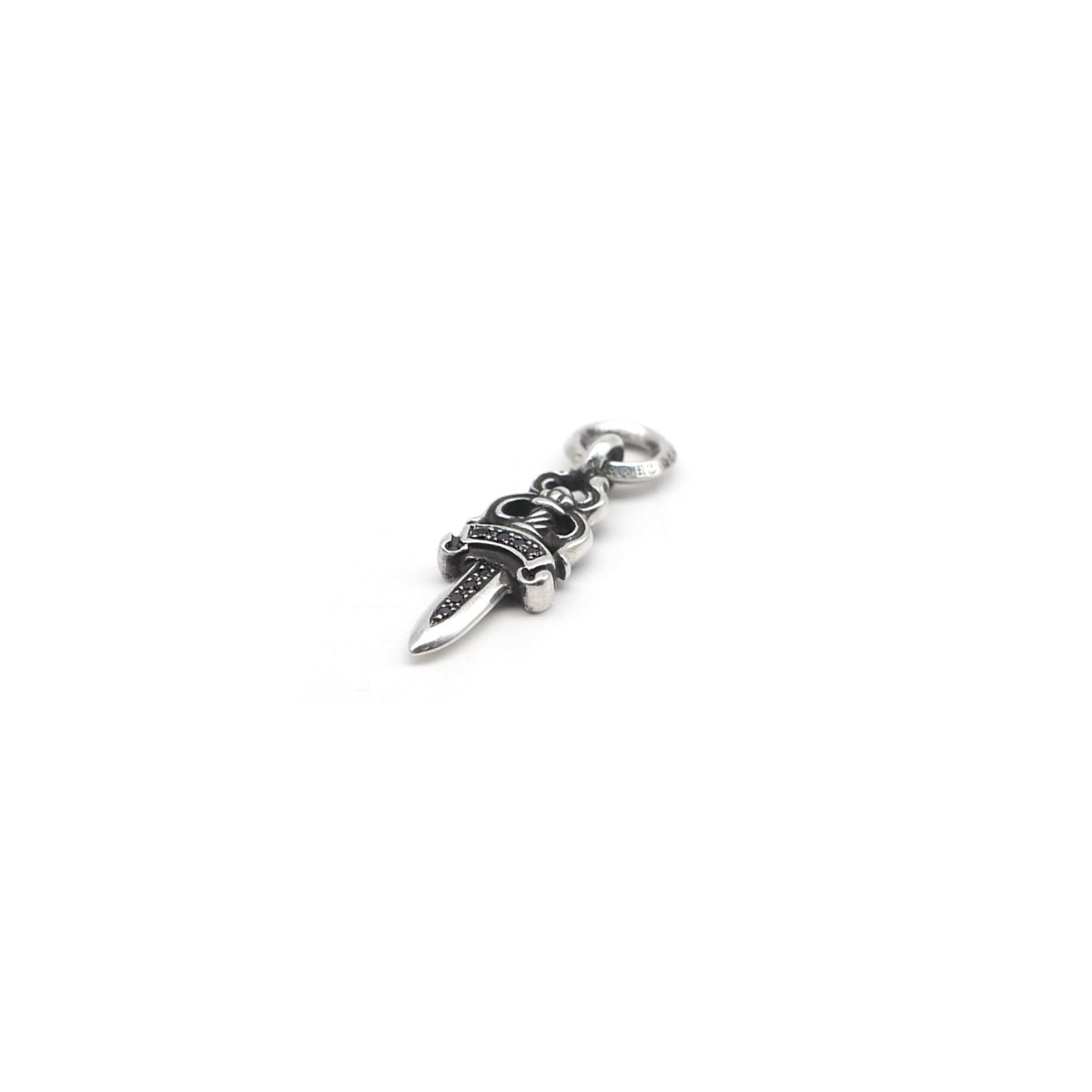 Chrome Hearts 925 Silver Black Diamonds Dagger Pendant - SHENGLI ROAD MARKET