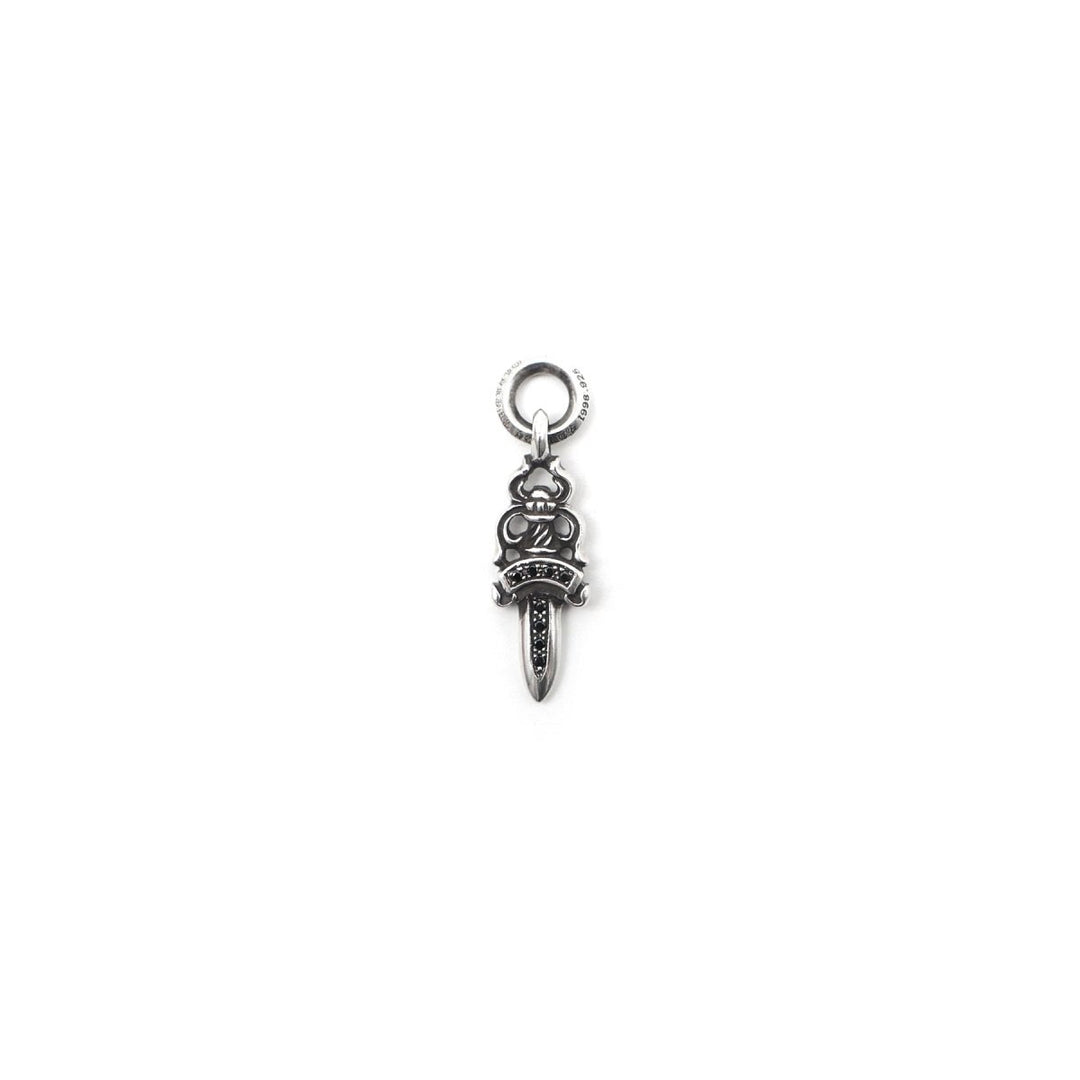 Chrome Hearts 925 Silver Black Diamonds Dagger Pendant - SHENGLI ROAD MARKET