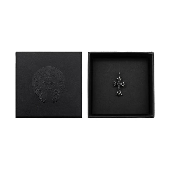 CHROME HEARTS (クロムハーツ) シルバー925 ブラックダイヤモンド タイニークロス ペンダント