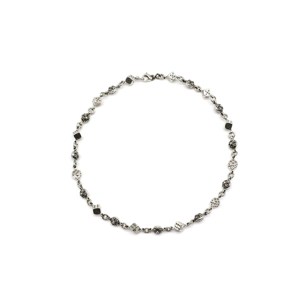Chrome Hearts 925 シルバー クロス ダイス ネックレス - SRM