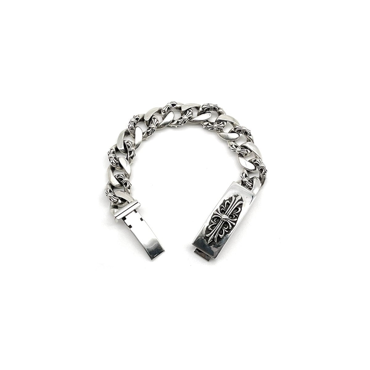 Chrome Hearts 925 Silver Cross Floral Bracelet - SHENGLI ROAD MARKET