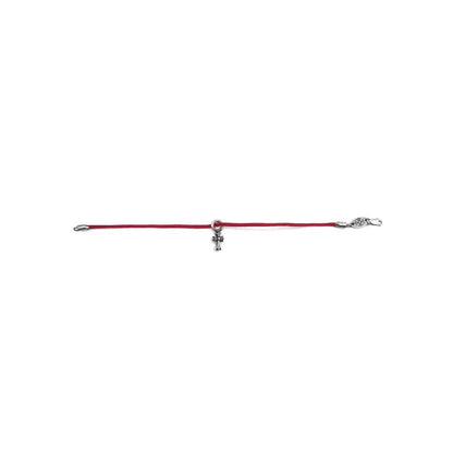 Chrome Hearts 925 Silver Cross Pendant Red Cord Bracelet - SHENGLI ROAD MARKET