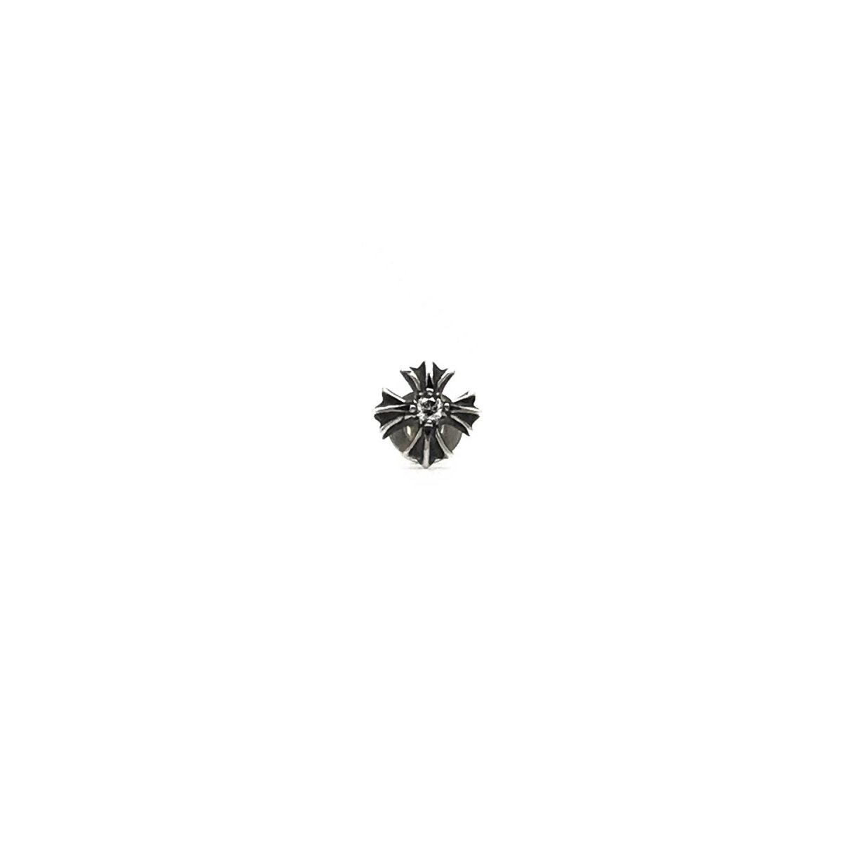 Chrome Hearts 925 Silver Diamond Cross Earring Ear Stud - SHENGLI ROAD MARKET